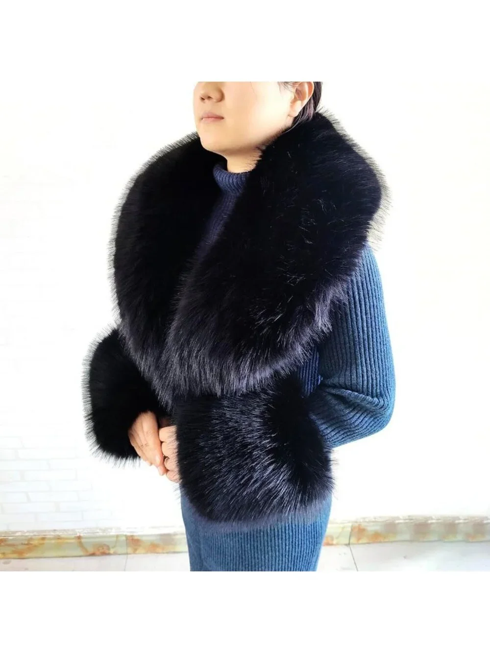 Cozy Faux Fur Collar & Cuffs Set | Warm Fluffy Scarf for Winter Women